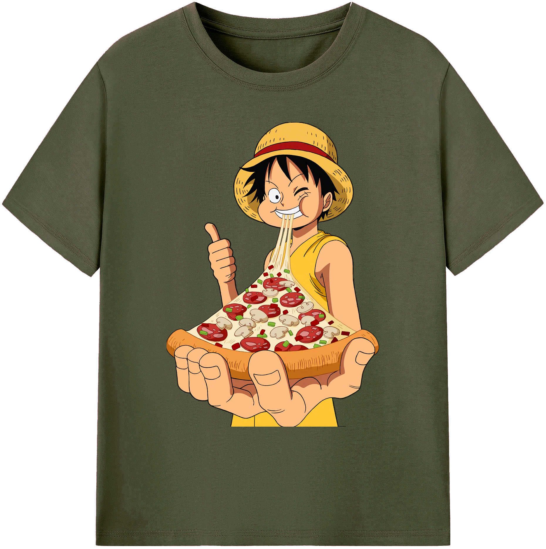ワンピース モンキー・D・ルフィ ONE PIECE Monkey D. Luffy 綿100％ メンズ半袖Tシャツ｜肌触りやわらか＆通気性